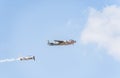 North American B-25 Mitchell bomber airplane part of the Flying Bulls fleet flying against