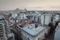 Overview of the old part of Bucharest during a summer sunset. New and old buildings together Royalty Free Stock Photo
