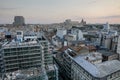 Overview of the old part of Bucharest during a summer sunset. New and old buildings together Royalty Free Stock Photo