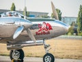 Red Bull logo livery on B 25J Mitchell aircraft. Flying bulls fleet