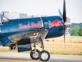 Red Bull logo livery on a Chance Vought F4U 4 CORSAIR aircraft. Flying Bulls fleet