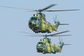 Bucharest, Romania - August 28, 2019: Romanian Airforce IAR 330 Puma SOCAT helicopter performing at BIAS 2019 Bucharest Internatio Royalty Free Stock Photo