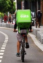 Uber Eats courier - Bucharest Royalty Free Stock Photo