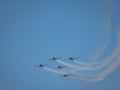 Bucharest, Romania - August 26, 2023: View of aircrafts performing during the Bucharest International Air Show, BIAS