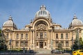 Bucharest, Romania. The CEC Palace in Romanian, Palatul C.E.C. . Royalty Free Stock Photo