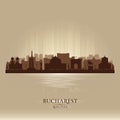 Bucharest Romania city skyline vector silhouette