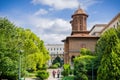 Park clkose to Cretulescu Kretzulescu Church in downtown Bucharest Royalty Free Stock Photo