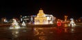 BUCHAREST, ROMANIA - DEC 22 2014: Christmas lights in Royalty Free Stock Photo