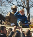 BUCHAREST, ROMANIA, DEC. 1: Military Parade on National Day of Romania Royalty Free Stock Photo