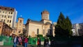 Bucharest, Romania - December 20, 2022: Biserica Sfantul Anton Church at downtown old town of city of Bucharest, Romania