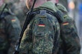 Details with the uniform and flag of German soldiers