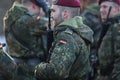 Details with the uniform and flag of German soldiers