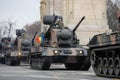 Gepard, an all-weather-capable German self-propelled anti-aircraft gun SPAAG at Romanian National Day military parade