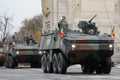 Mowag Piranha armored military vehicle at Romanian National Day military parade