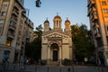 Bucharest, Romania: Beautiful Church in the old town in the evening