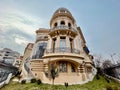 Bucharest, Romania - February 2021: The Astronomic Observatory Admiral Vasile Urseanu building during a cloudy day