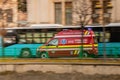 Bucharest, Romania - February 2021: SMURD Emergency rescue ambulance with doctors in safety chemise during COVID-19 coronavirus pa