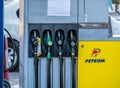 Bucharest/Romania - 10.17.2020: Gas or fuel pump at OMV Petrom gas station