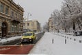 Bucharest, Romania - January 17: Calea Victoriei Street on January 17, 2016 in Bucharest, Romania. Bucharest downtown after