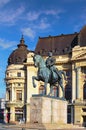 Equestrian monument to King Karol I in front of the Building of the Central University Library.