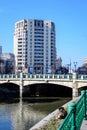 Bucharest, Romania, 2 January 2022: Modern buildings near Natiunile Unite Square (Piata Natiunile Unite)