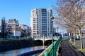 Bucharest, Romania, 2 January 2022: Modern buildings near Natiunile Unite Square (Piata Natiunile Unite) Royalty Free Stock Photo