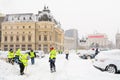 Bucharest, Romania - January 17: Revolution Square on January 17, 2016 in Bucharest, Romania. Bucharest downtown after massive sn