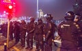 Bucharest, Romania - January 2017: Thousand people marched through the Romanian capital on Wednesday night to protest the govern