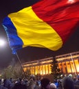 Bucharest, Romania - January 2017: Thousand people marched through the Romanian capital on Wednesday night to protest the govern Royalty Free Stock Photo