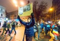 Bucharest, Romania - January 29, 2017: Thousand people marched t