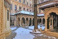 Bucharest, Romania - January 8, 2019: Women`s Bucharest Stavropol Monastery in the name of Mch. Justin the Philosopher of the Royalty Free Stock Photo