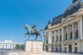 BUCHAREST, ROMANIA - 27 JULY, 2019: Equestrian Statue of Carol I in Bucharest, Romania. Equestrian Statue of Carol Ion a sunny