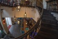 Interior of a luxrious bar with internal wood stair