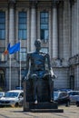 Bucharest, Romania - June 24, 2024: Bronze Statue of Iuliu Maniu in Bucharest Royalty Free Stock Photo