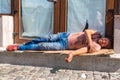 Homeless man in Bucharest