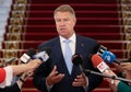 Klaus Iohannis - consultations with parliamentary parties Royalty Free Stock Photo