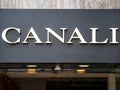 Bucharest/Romania - 10.17.2020: Logo of the Italian luxury menswear brand CANALI above the entrance of the store in Bucharest Royalty Free Stock Photo