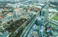 Bucharest - north side aerial view Royalty Free Stock Photo