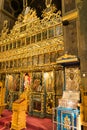 Bucharest, Romania - March 16, 2019: interior shot of shrine at Church