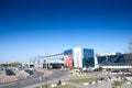 BUCHAREST, ROMANIA - MARCH 19, 2023: Main hall of domestic terminal of Otopeni Airport during a sunny afternoon. Henri Coanda Royalty Free Stock Photo