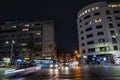 BUCHAREST, ROMANIA - MARCH 16, 2023: Selective blur of the Bulevardul Nicolae balcescu boulevard in Bucharest city center with a