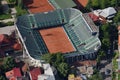 Bucharest, Romania, May 15, 2016: Aerial view of Arenele BNR complex of tennis in Bucharest