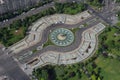 Bucharest, Romania, May 15, 2016: Aerial view of Fountain on Unirii Square