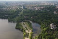 Bucharest, Romania, May 15, 2016: Aerial view of Herastrau Park Royalty Free Stock Photo