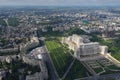 Bucharest, Romania, May 15, 2016: Aerial view of Palace of the Parliament in Bucharest Royalty Free Stock Photo