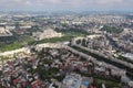 Bucharest, Romania, May 15, 2016: Aerial view of Palace of the Parliament in Bucharest Royalty Free Stock Photo