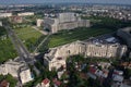 Bucharest, Romania, May 15, 2016: Aerial view of Palace of the Parliament in Bucharest Royalty Free Stock Photo