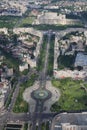 Bucharest, Romania, May 15, 2016: Aerial view of Unirii Square in Bucharest