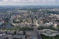 Bucharest, Romania, May 15, 2016: Aerial view of Unirii Square in Bucharest