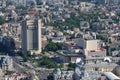 Bucharest, Romania, May 15, 2016: Aerial view of University Square in Bucharest with Intercontinental Hotel Royalty Free Stock Photo